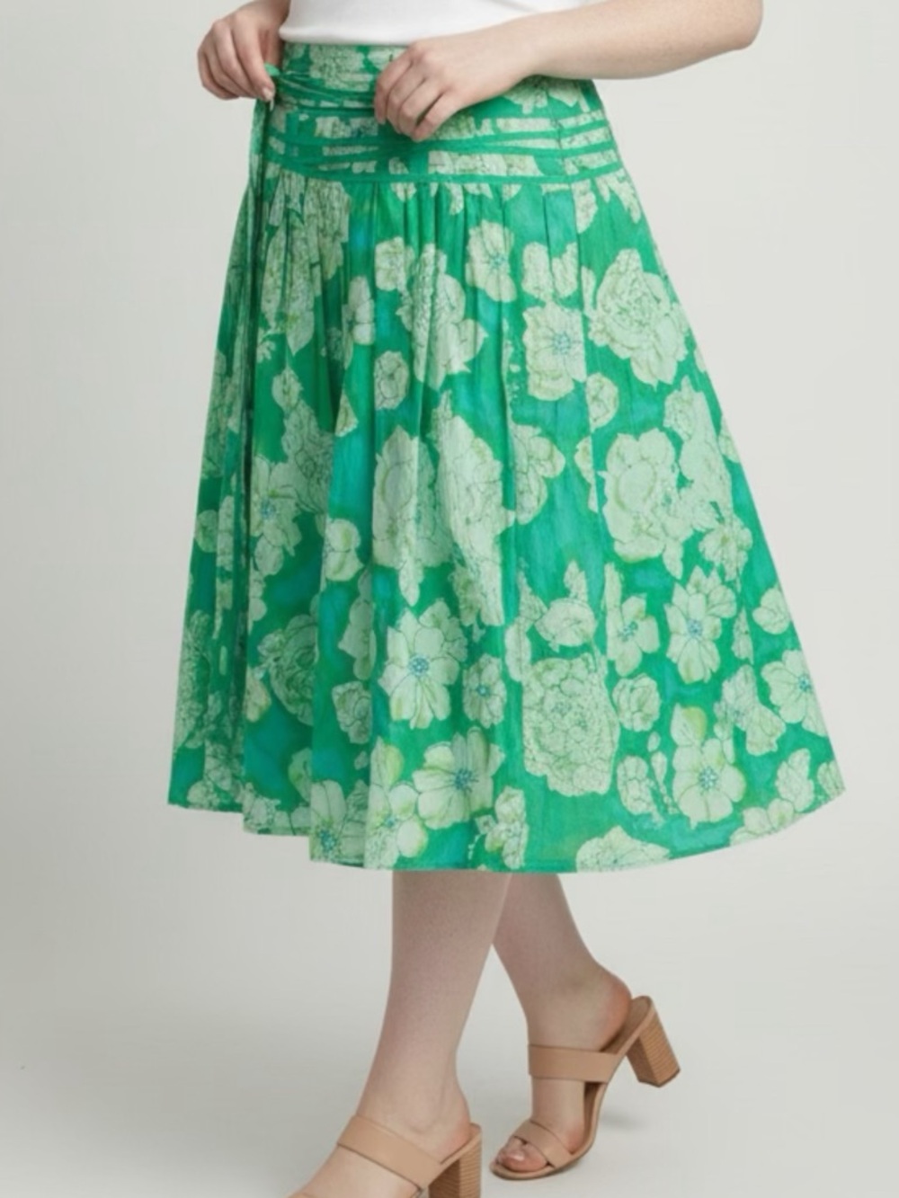 Lapis Floral Skirt, XL, All cotton, soft